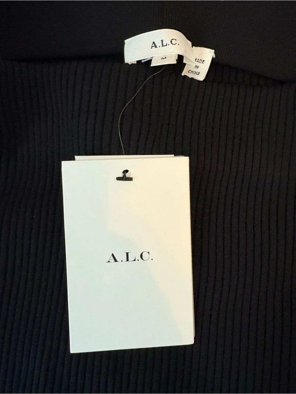 A.L.C. Black Ribbed Asymmetrical Midi Skirt NWT Size M